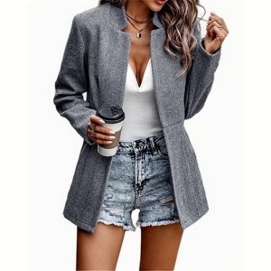 Clearlove Women Casual Blazer Open Front Long Sleeve Work Office Suit Jacket - 1 of 4