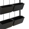 SEVOBAL Planters Wall Planter with 6 Pots 3 Tier Vertical Hanging Planter for Indoor Outdoor Use, for Vegetables, Flowers, Black, 20.5"*5.5"*26" - 3 of 4