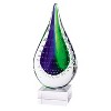 HomeRoots 9" Clear Blue and Green Murano Glass Modern Abstract Tabletop Sculpture - 4 of 4
