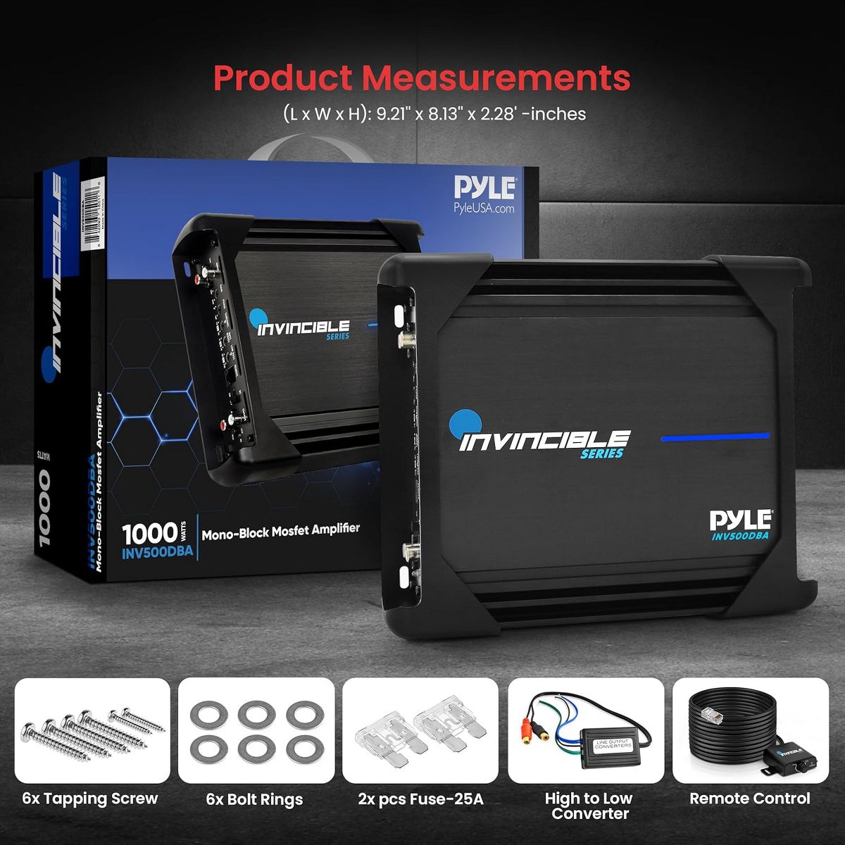 Pyle Invincible Series Mono-Block Mosfet Amplifier - INV500DBA.5 - thumbnail 2