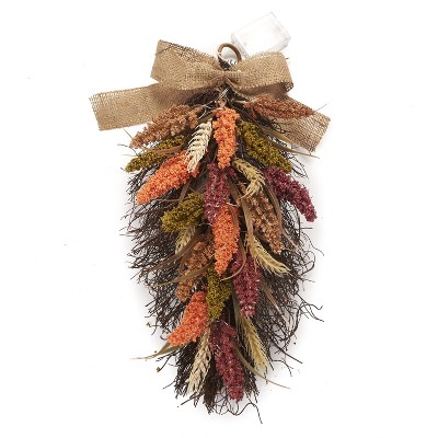 Lakeside Faux Multicolor Harvest Lighted Swag - Light Up Autumn Home Accent