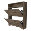 TIRAMISUBEST 2-Shelf Shoe Rack in Dark Brown with Superior Top - Contemporary Design - 4 of 4