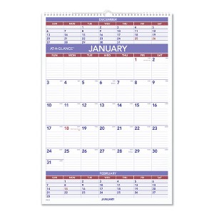 Three-Month Wall Calendar, 15.5 x 22.75, White Sheets, 12-Month (Jan to Dec): 2025 - 1 of 4