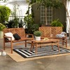 3pc Slatted Chevron Acacia Wood Patio Loveseat Set - Brown - Saracina Home: Outdoor Furniture Set, Weather-Resistant - 2 of 4