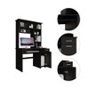 Vynxaria Black Wengue 2-Drawer 7-Shelf Computer Desk with Hutch - 3 of 4