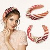 Unique Bargains Women's Bohemian Style Knotted Straw Rattan Sponge Headband Green Orange 2 Pcs - 3 of 4