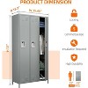 AOBABO Metal Lockers For Employees School Office Gym Home Lockers Storage,3 Doors Lockers With 6 Shelves And 6 Hooks, Assembly Required, Black - 2 of 4