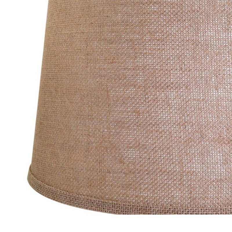 ALUCSET LLA-S1908 Soft Linen Burlap Drum Lampshades w/ Harp Support & Spider Mode Installation for Table Lamps and Floor Lights, Set of 2, Light Brown, 5 of 7