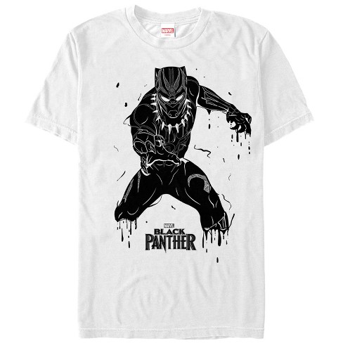 Men s Marvel Black Panther 2018 Drip Pattern T Shirt White Large