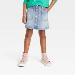 Girls' Button-Front Jeans Skirt - Cat & Jack™ Medium Wash