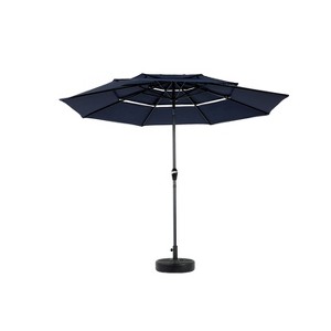 Okak Outdoor Patio Umbrella with 8 Sturdy Ribs 3 Tier Auto-tilt Market Umbrella with Crank Aluminium for Pool Deck Garden Backyard - 1 of 4