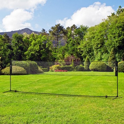 VisioGear Lawn Sports Sets Portable Badminton Set, Height Adjustable Outdoor Sports Set for Backyard Beach Driveway Games, Black, 40.50"*61.00"*6.1"
