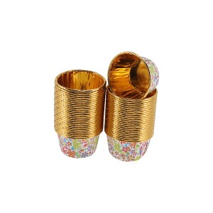 Unique Bargains Disposable Baking Cups Aluminum Foil Multicolor 2.68"x1.57" 50 Pcs - 1 of 4