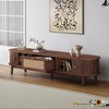 66.9" MDF Rattan-Front Drawer Modern TV Stand with 1 Drawer and 2 Sliding-Door Cabinets for Living Room - 4 of 4