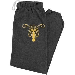 Game of Thrones Greyjoy Sigil Mens Jogger Sweatpants Charcoal Heather - 1 of 4