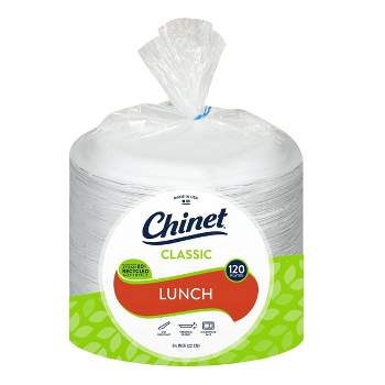 Chinet Classic White Round 10-3/8 In. Dinner Plates 32 Ct., Disposable  Tableware & Napkins, Household