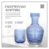 Elle Decor 2-Piece Carafe Set, Bedside Night Water Carafe, Glass Pitcher and Cup that Doubles as a Lid, Perfect for Desktop/Shelf (Blue) - 3 of 4