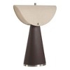 Uttermost Conover Brown Modern Table Lamp – Chocolate Faux Leather Base with Twin Sockets and Folded White Linen Shade, 27” High - 4 of 4