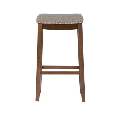 Rustic Brown and Gray Acacia Bistro Bar Set with Silver Accents