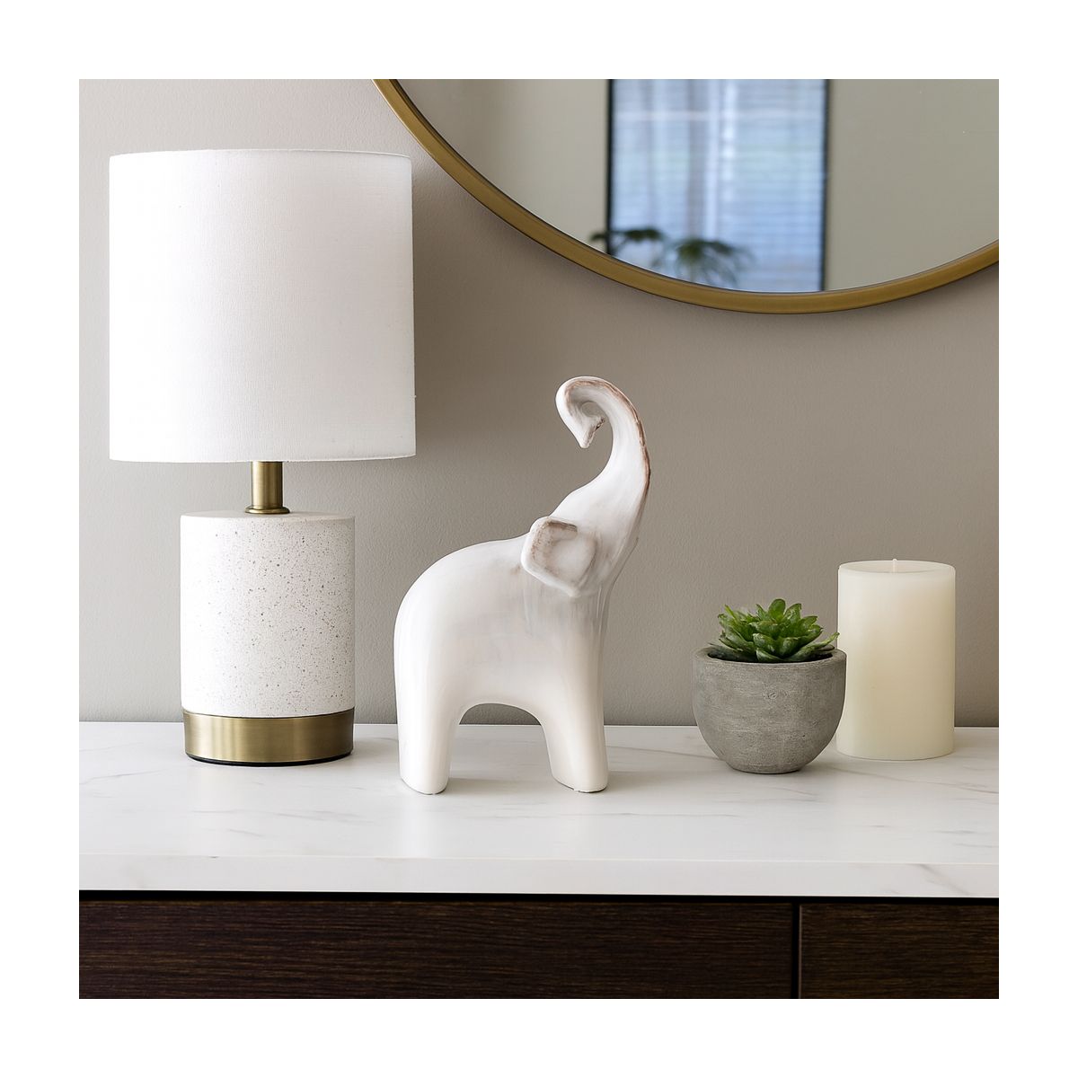 Sagebrook Home 11" Ceramic Elephant Sculpture - Contemporary Elephant Statue for Home or Office Decor - thumbnail 3