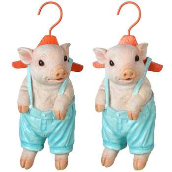Design Toscano Hanger Hog Hanging Pig Statue: Set of Two