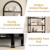 Arched Bookshelf, 4-Tier Arched Bookcase with Doors Storage, 71.5" Tall Industrial Book Shelf with Studry Metal Frame and Open Shelves - 3 of 4