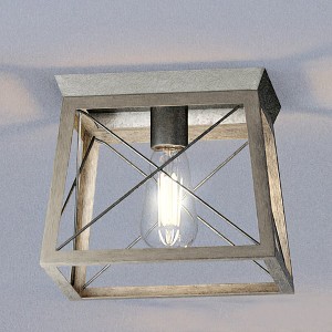 Urban Ambiance Luxury Industrial Ceiling Light 7.625''H x 9.5''W,  Galvanized Steel Finish,  Berkeley Collection, UHP3916 - 1 of 4