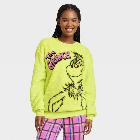 Women's The Grinch Woobie Graphic Sweatshirt - Neon Green L : Target