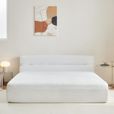 All-in-One Mattress with Built-in Bed Frame,  Cool Mattress with Pressure Relief and Motion Isolation for Bedroom-Baofuwish