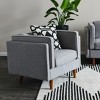 Atley Modern Upholstered High Sided Arm Chair with Solid Wood Legs - 3 of 4