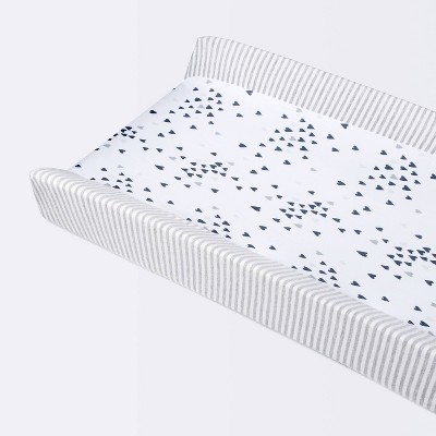 Image of Wipeable Changing Pad Cover Hearts - Cloud Island™ White/Gray