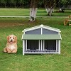 UbMelt Outdoor Dog House for Small Medium Dogs Wooden Puppy Shelter Cage Waterproof Dog Kennel with Porch - image 3 of 4