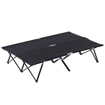 Outsunny 2 Person Folding Camping Cot, Portable Sleeping Cot With Carry ...
