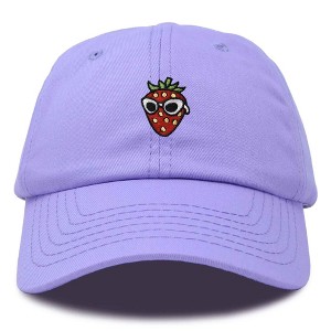 Dalix Strawberry Embroidered Cap Cotton Baseball Summer Cool Dad Hat Womens - 1 of 4
