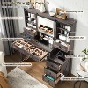 SinCiDo 48" Farmhouse Makeup Vanity Desk w/ Sliding High Definition Mirrors, Charging Station, LED Lights, 7 Drawers & Shelves, Bedroom Vanity Desk - 2 of 4