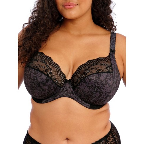 Elomi Brianna Underwire Padded Half Cup Bra in Black - Busted Bra Shop