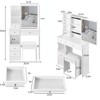 VYNXARIA 29.2" Small Size Left Drawer Desktop Vanity Table&Cushioned Stool,Extra Large Right sliding mirror,Suitable For Small Space,White - 3 of 4