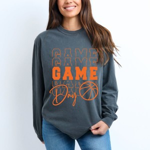 Simply Sage Market Game Day Stacked Basketball Garment Dyed Long Sleeve - 1 of 4