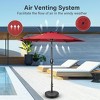 7.5ft*7.5ft Deluxe Patio Umbrella, with Push Button Tilt/Crank, 6 Sturdy Ribs, for Garden, Deck, Backyard, Pool, Red - 4 of 4