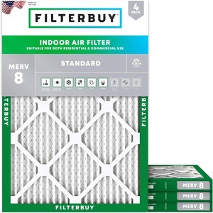 Filterbuy 21.5x23x1 Air Filter (4-Pack), Pleated MERV 8 Dust Defense Replacement HVAC AC Furnace Filters (Actual Size: 21.50 x 23.00 x 0.75) - 1 of 4