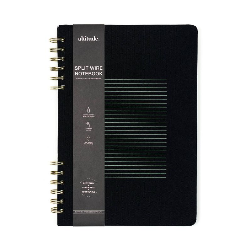 Altitude 160pg College Ruled Journal 10.5&#34;x7.25&#34; Split Wire Black, 4 of 14