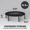 HolaHatha 36 Inch Portable Foldable Mini Trampoline Fitness Rebounder with 5 Level Adjustable Handle, Supports up to 330 Pounds, Black - 2 of 4