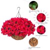 Artificial Outdoor Bougainvillea Flowers with Brown Basket Set of 2 - 3 of 4
