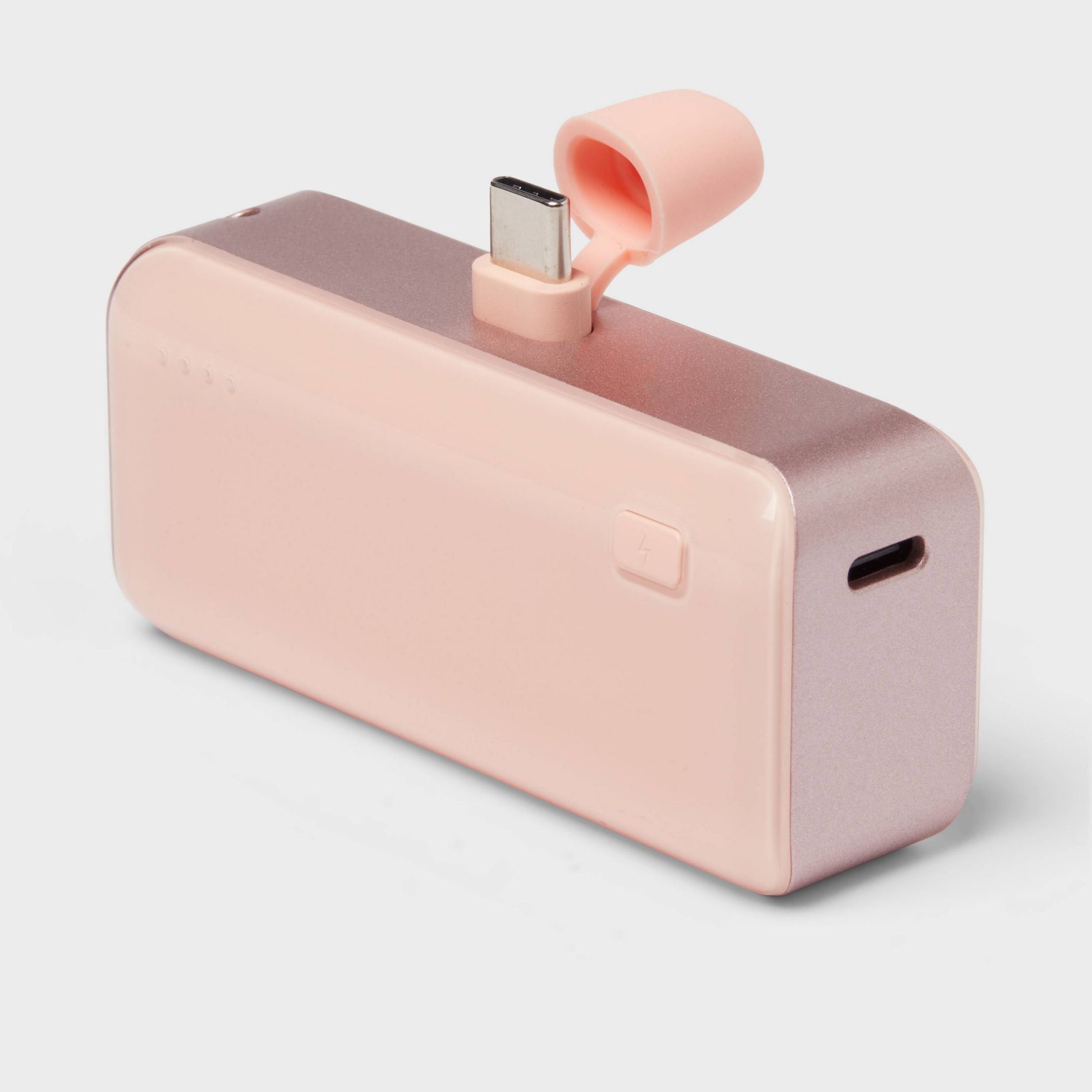 4200mAh Plug In Power Bank with USB-C Connector- heyday™ Peach: Rechargeable Portable Charger