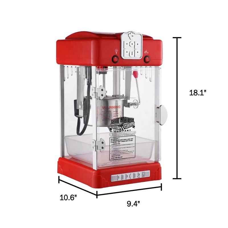 Great Northern Popcorn 2.5 oz. Pop Pup Kettle Portable Popcorn Machine - Electric Countertop Popcorn Maker - Red, 3 of 5