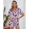 Clearlove Women's 2 Piece Outfits Short Sleeve Button Down Shirts Top High Waist Shorts Set Tracksuit - 4 of 4