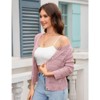 Coolmee Women's 3/4 Sleeve Crochet Knit Button Down Cardigan Cropped Shrug Bolero Lightweight Sweaters Tops - 4 of 4