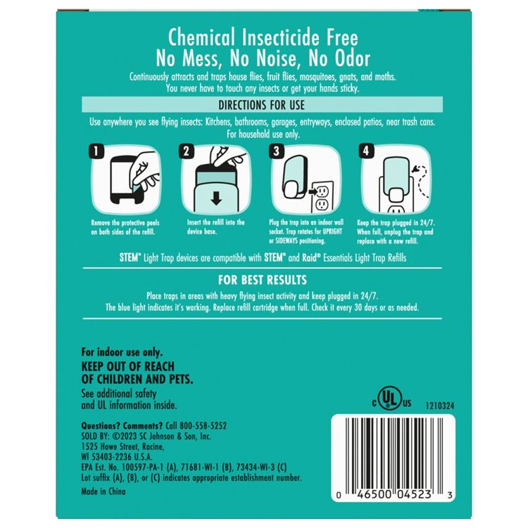 STEM Flying Insect Gnat & Fly Trap Starter Kit - 1 Light Trap + 1 Cartridge, 3 of 13