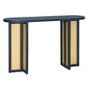 Okak 47.8IN Farmhouse Entryway Table with Rattan Decoration, Narrow Console Table with Thick Top, Accent Table for Living Room, Hallway, Navy - 3 of 4