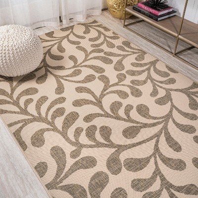 Classic Vine Pattern Brown/Beige 3' x 5' Synthetic Outdoor Rug